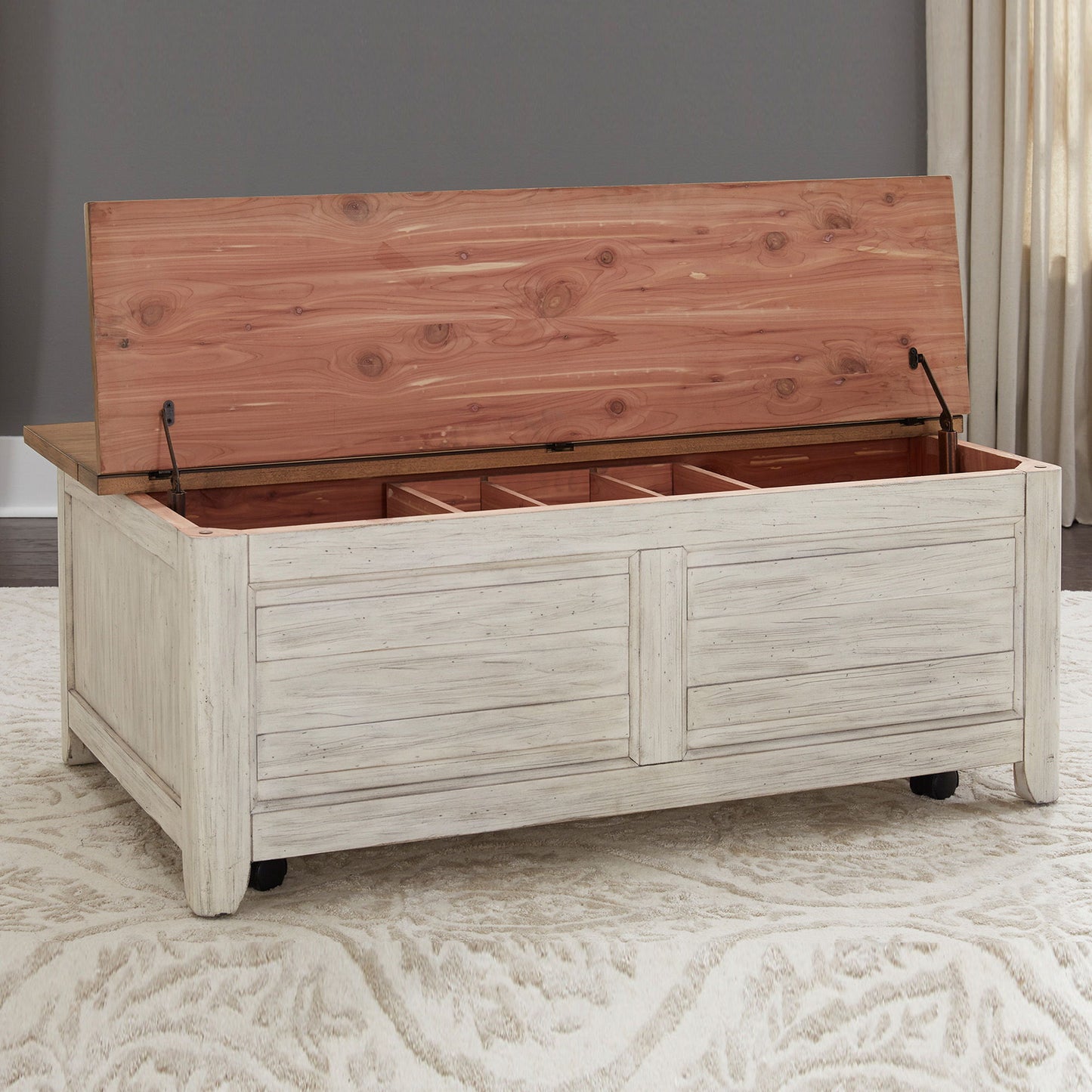 Farmhouse Reimagined - 3 Piece Table Set - Antique White / Chestnut Tops