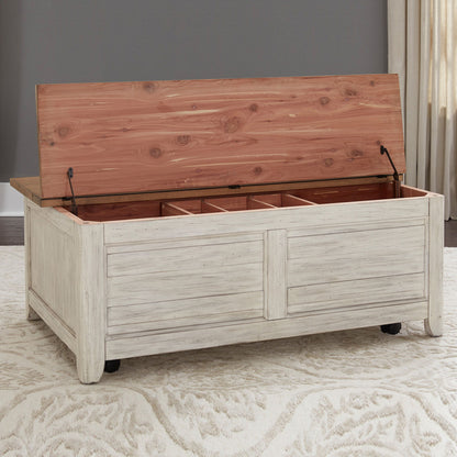Farmhouse Reimagined - 3 Piece Table Set - Antique White / Chestnut Tops