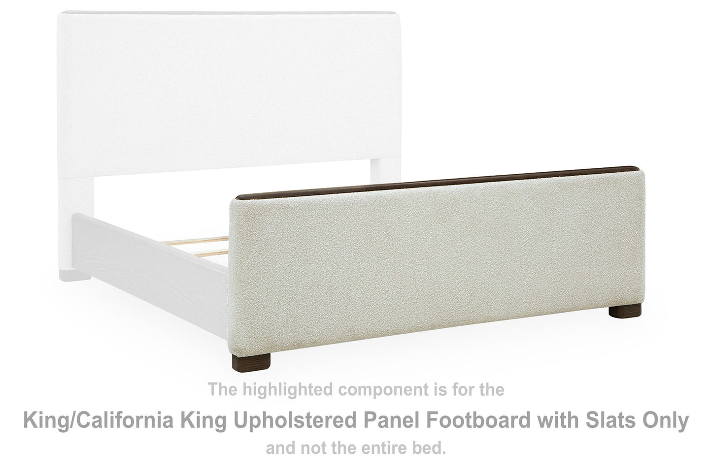 Radkin - King/California King Upholstered Panel Footboard With Slats - Burnished Brown