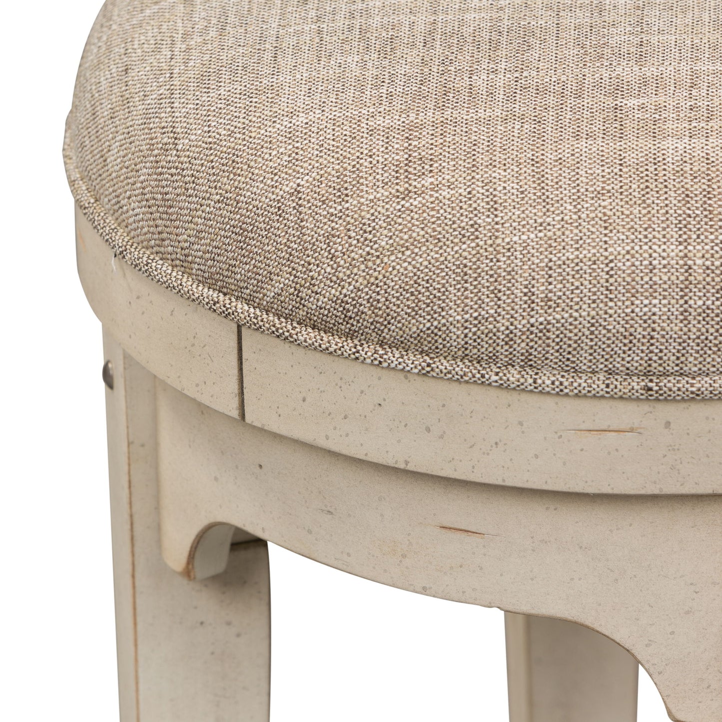 Morgan Creek - Console Swivel Stool - Antique White / Wirebrushed Tobacco Accents