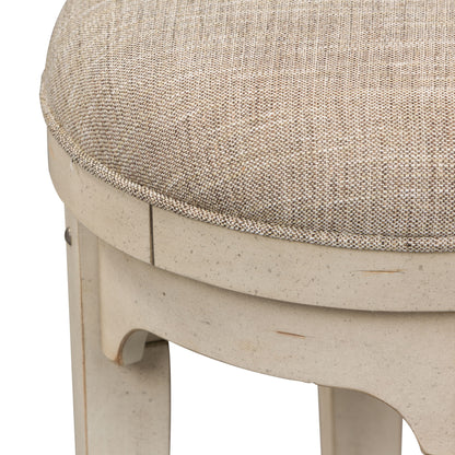 Morgan Creek - Console Swivel Stool - Antique White / Wirebrushed Tobacco Accents