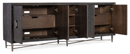 Melange - Keenan 5-Door Credenza - Dark Brown / Dark Gray