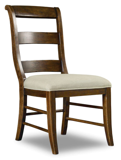 Archivist - Ladderback Side Chair - Beige / Dark Brown