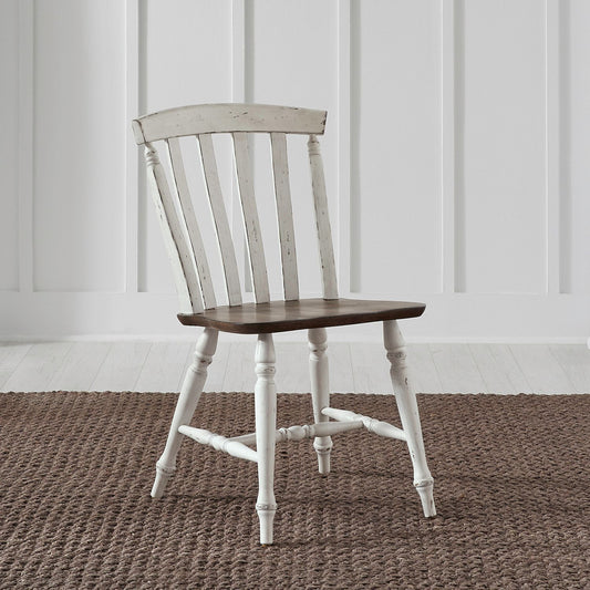 Al Fresco - Slat Back Side Chair - Graphite & Whitestone