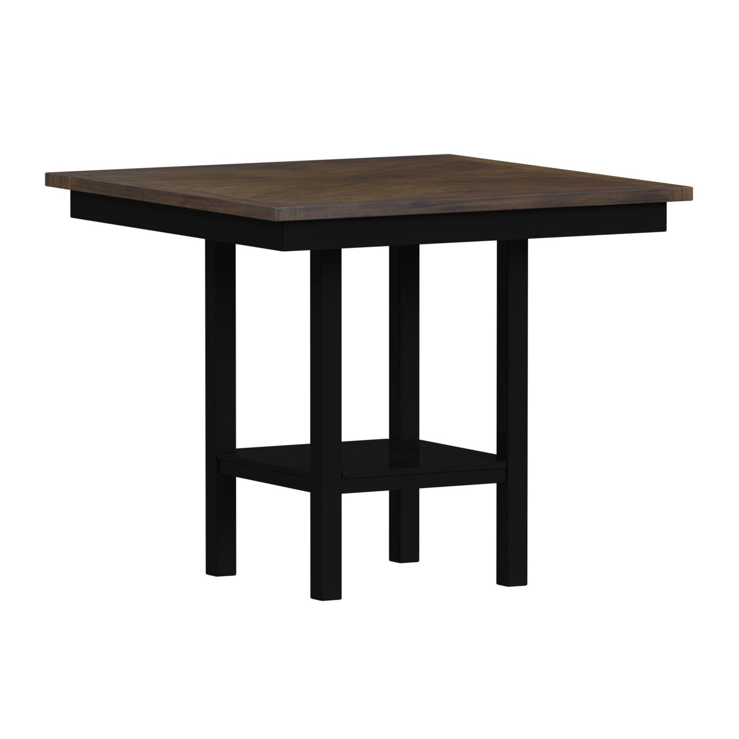 Brooks - 5 Piece Counter Set With Table And 4 Upholstered Seat & Wood Back Chairs - Medium Brown & Black