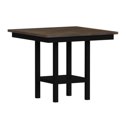 Brooks - 5 Piece Counter Set With Table And 4 Upholstered Seat & Wood Back Chairs - Medium Brown & Black