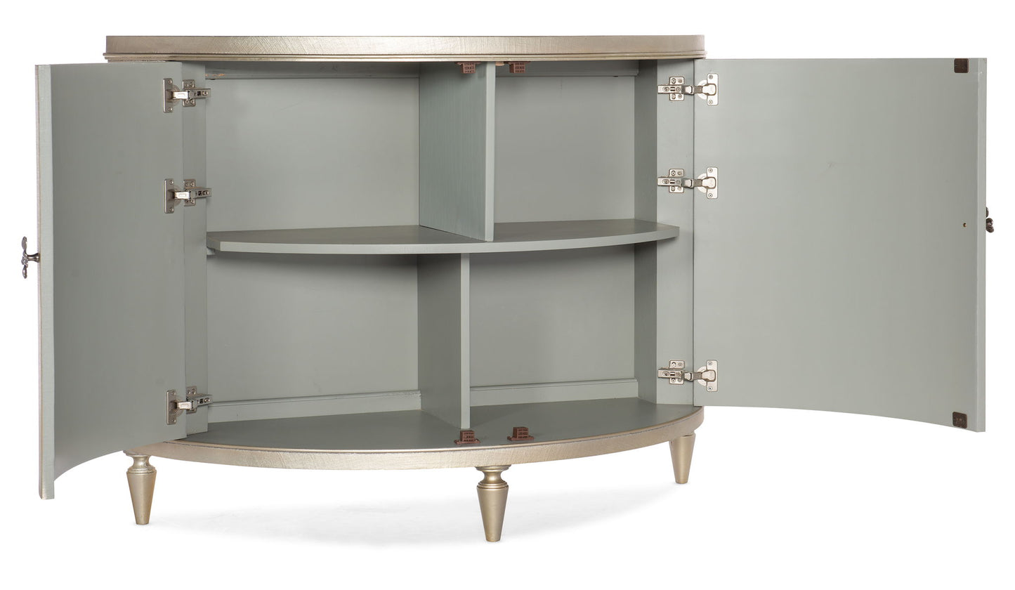 Melange - Marguerite 2-Door Demilune Chest - Pearl Silver