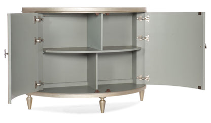 Melange - Marguerite 2-Door Demilune Chest - Pearl Silver