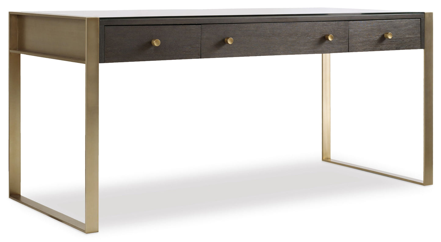 Curata - Writing Desk - Dark Brown / Gold
