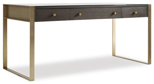 Curata - Writing Desk - Dark Brown / Gold