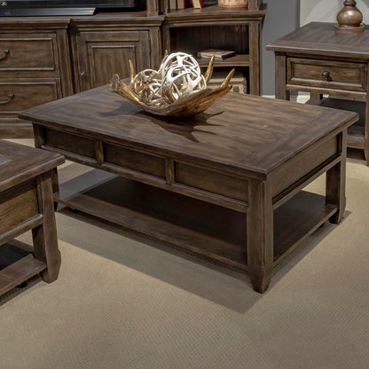 Paradise Valley - Lift Top Cocktail Table - Saddle Brown