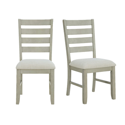 Farmington - Ladder Back Dining Side Chair (Set of 2) - Washed Stone / Light Beige