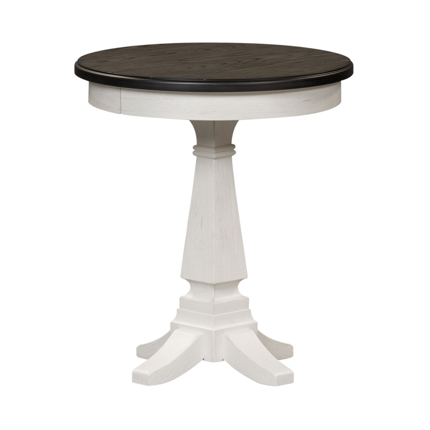 Allyson Park - Chair Side Table - Wirebrushed White / Charcoal