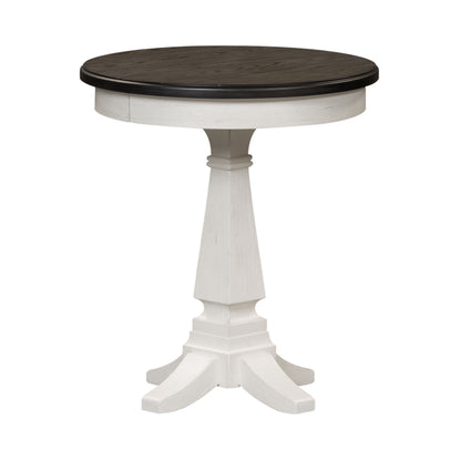 Allyson Park - Chair Side Table - Wirebrushed White / Charcoal