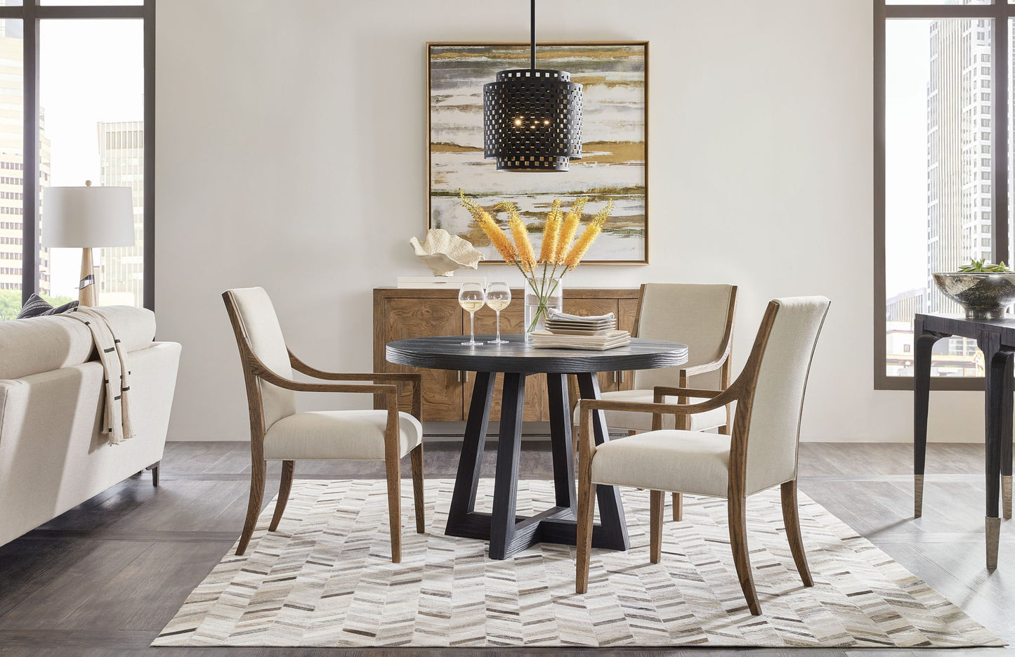 Chapman - Shou Sugi Ban Petite Round Dining Table - Black