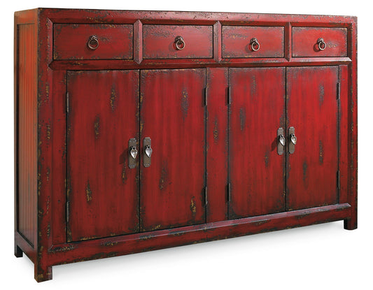 Home Accent - 58" Asian Cabinet - Red