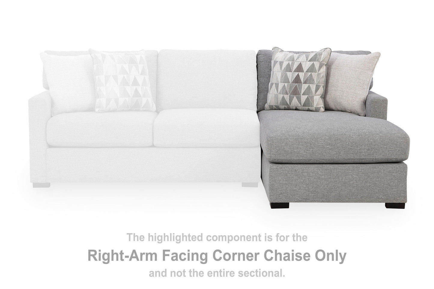 UrbanCrest - RAF Corner Chaise - Pewter