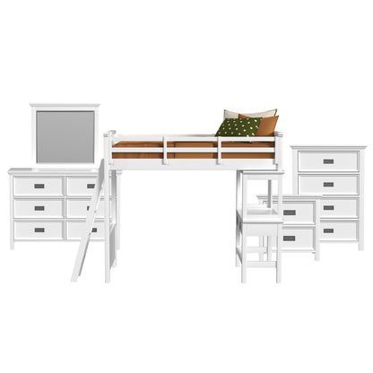 Hampton Kids - Loft With Ladder And Desk With Speaker Bedroom Set