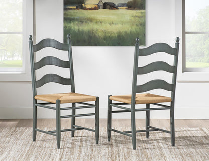 Vintage Market - Rush Seat Ladder Back Side Chair (Set of 2)