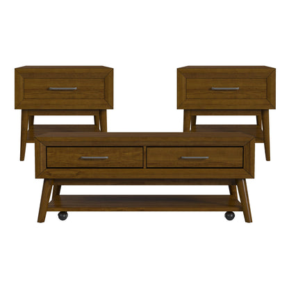 Santa Barbara - 3 Piece Occasional Table Set (Coffee Table & Two End Tables) - Walnut