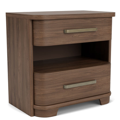 Delia - 2 Drawer Nightstand - Nouveau Walnut