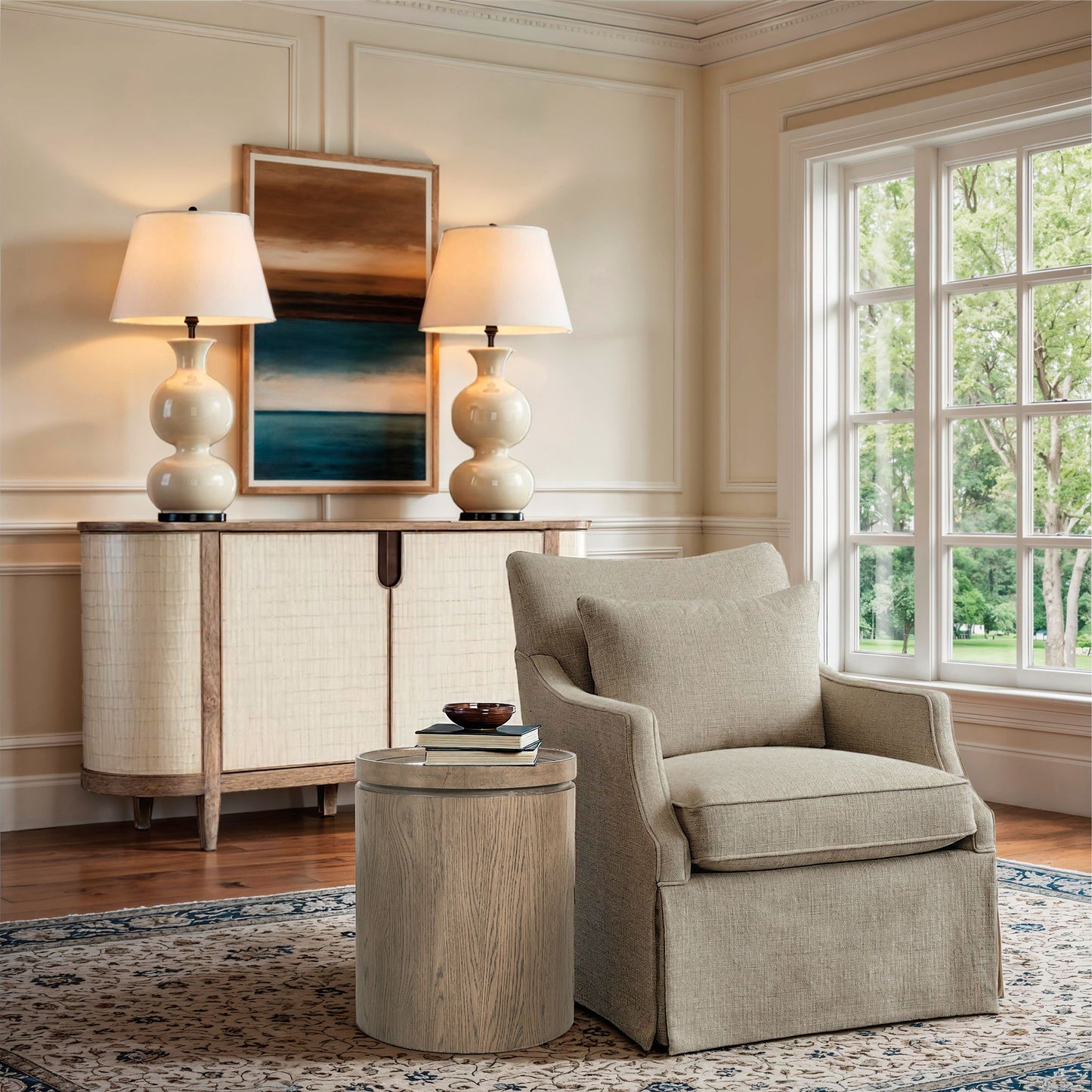 Melange - Arbor Credenza - Beige / Light Brown