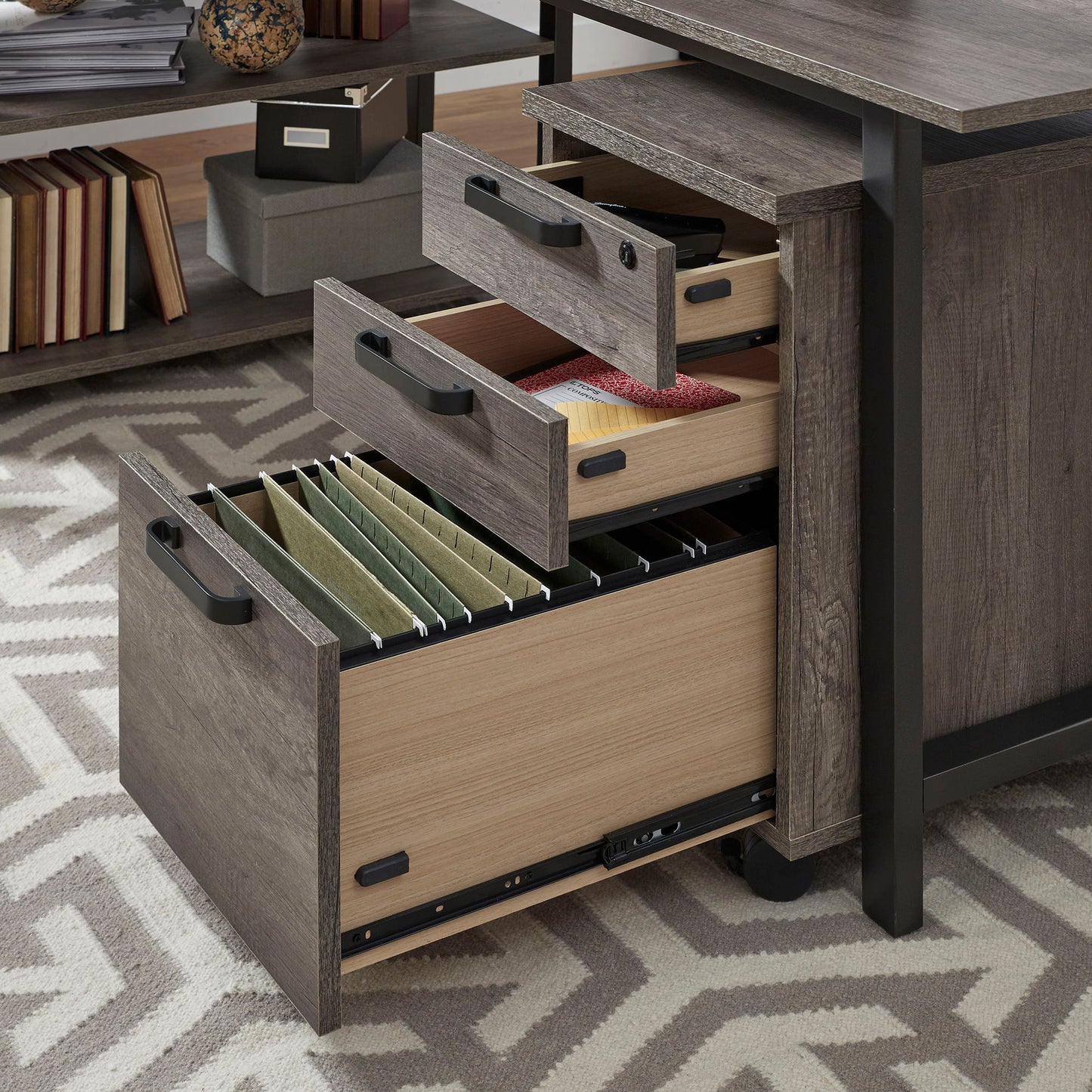 Tanners Creek - 2 Piece Home Office Desk Set - Graystone