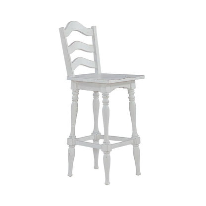 Magnolia Manor - Ladderback Swivel Bar Stool - Antique White