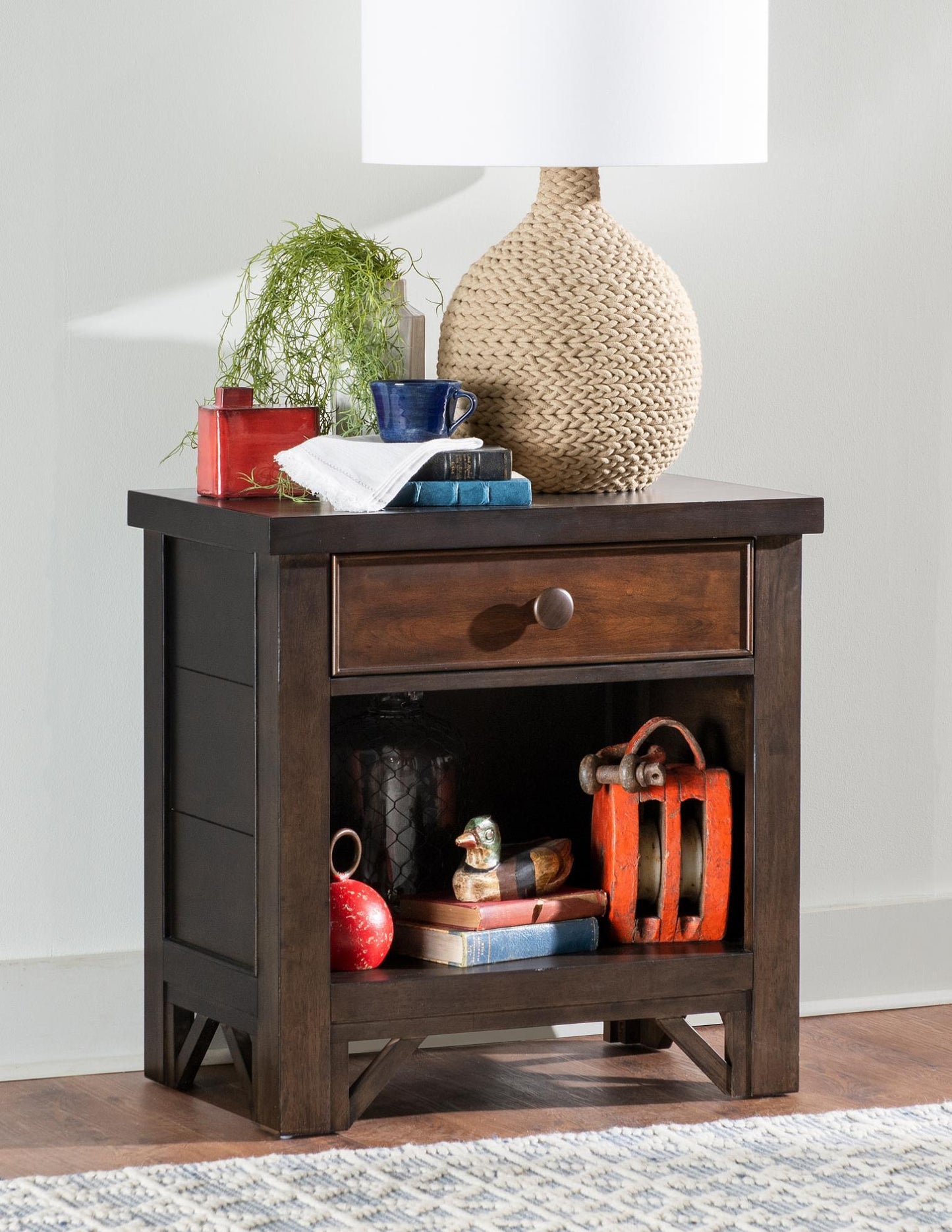 Lake House - Two Tone Open Nightstand