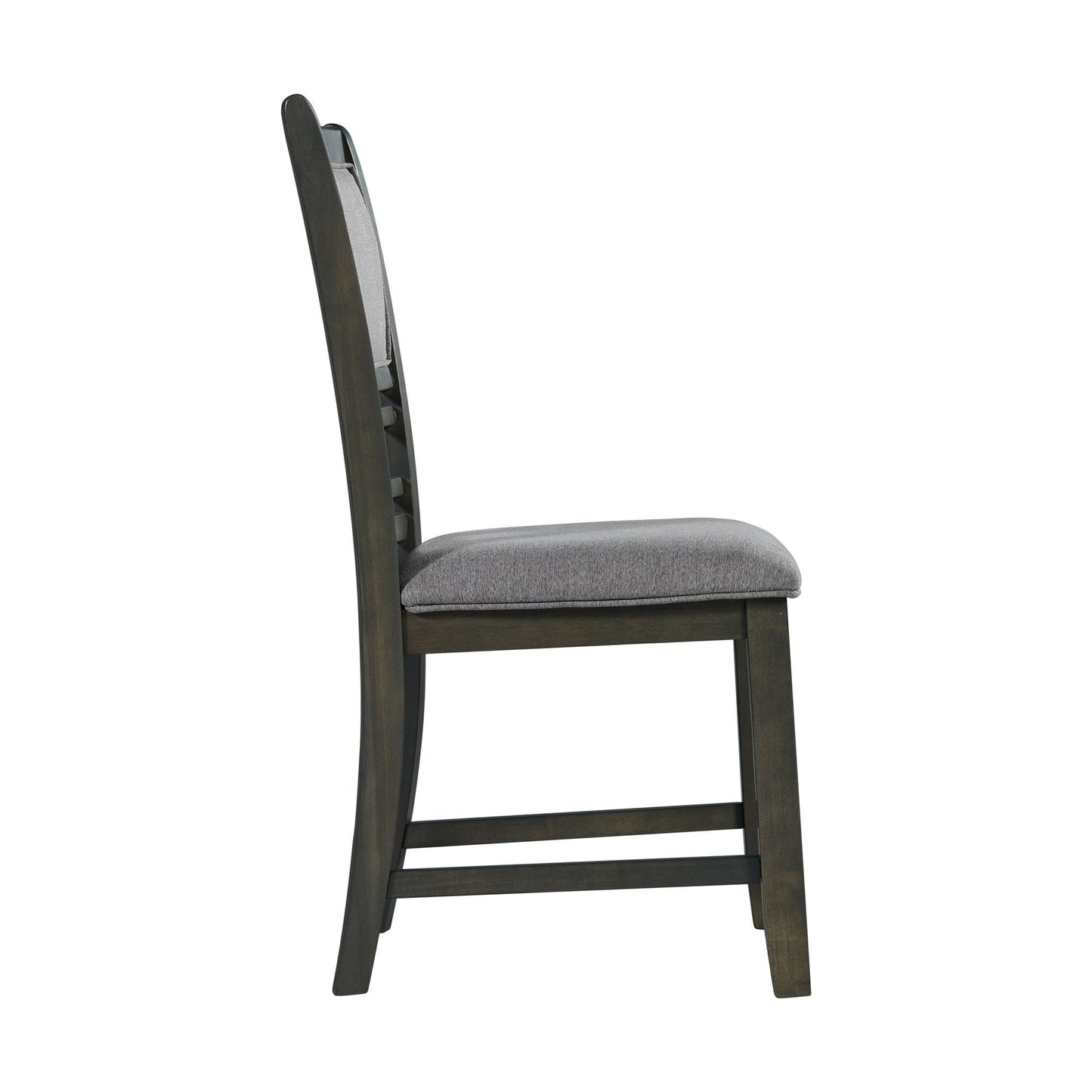 Amherst - Dining Side Chair With Fabric Cushion Side Stretcher (Set of 2) - Gray Finish