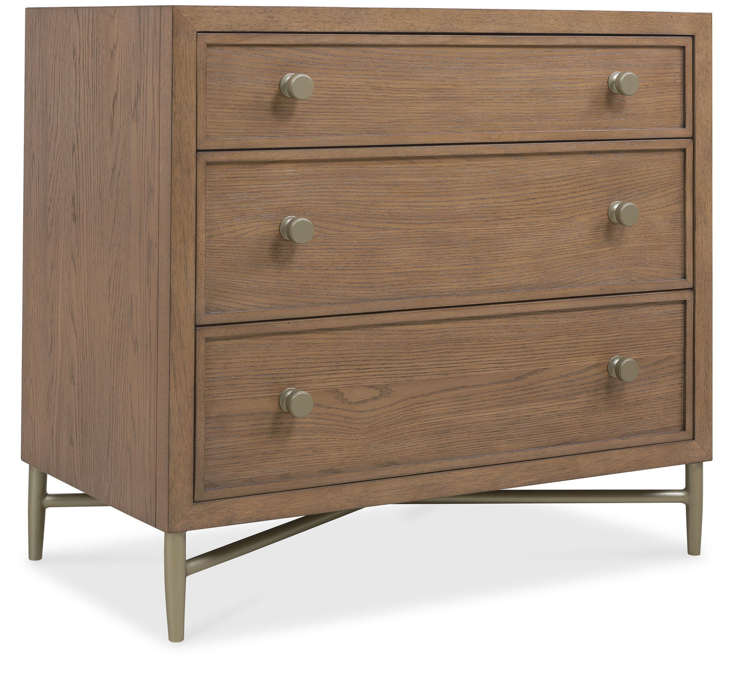 Sonnet - Three-Drawer Nightstand - Dark Gray / Light Brown