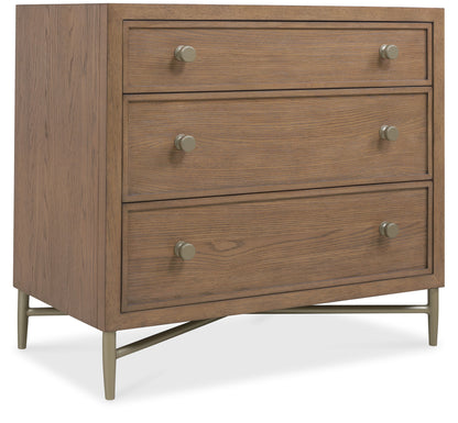 Sonnet - Three-Drawer Nightstand - Dark Gray / Light Brown