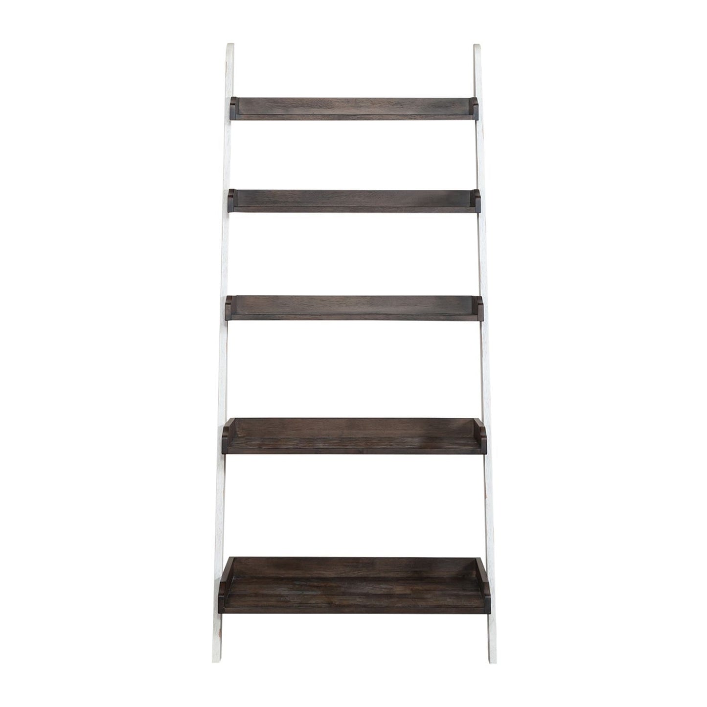 Farmhouse - Leaning Bookcase - Two Tone White / Wood Tone