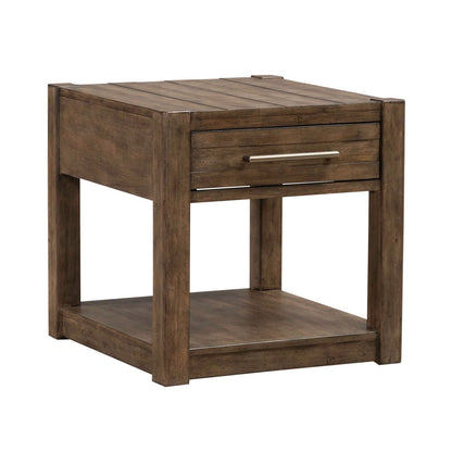 Broadmore - Drawer End Table - Cobblestone Brown