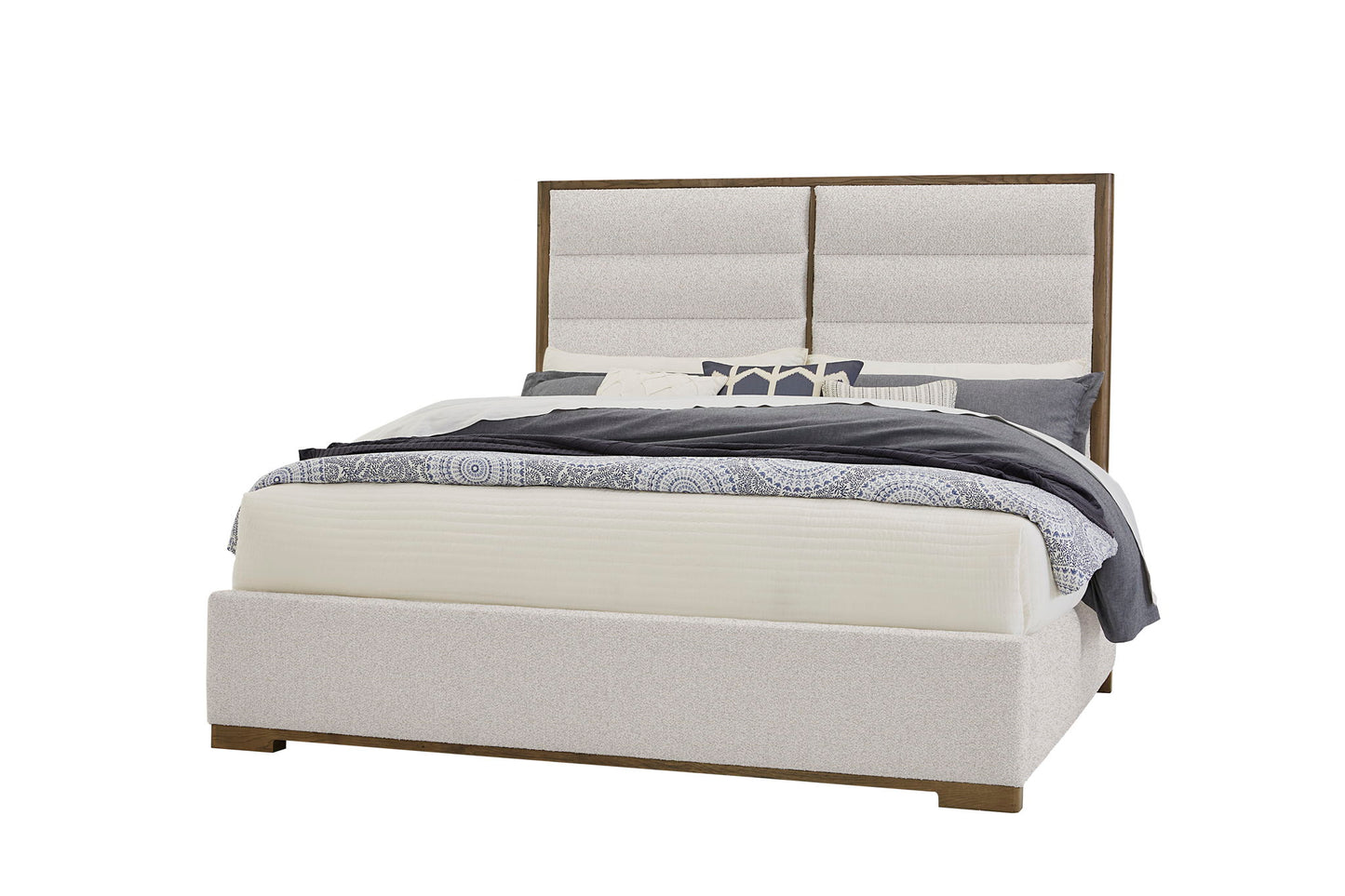 Crafted Oak - Upholstered Bed (Headboard, Footboard With Rails)