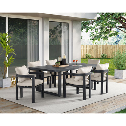 Playa - Dining Table - Dark Gray / Beige