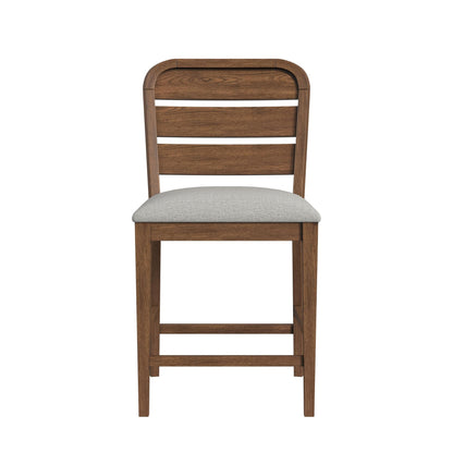 Glinda - Fabric Counter Chair (Set of 2) - Brown / Light Gray