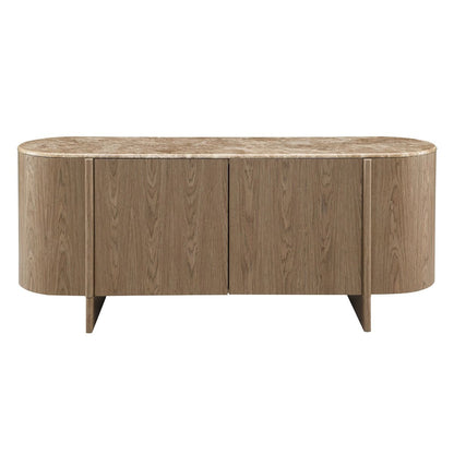 Markku - Console Table With Natural Marble - Oak