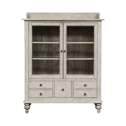 Whitney - Display Cabinet - Antique Linen / Weathered Gray