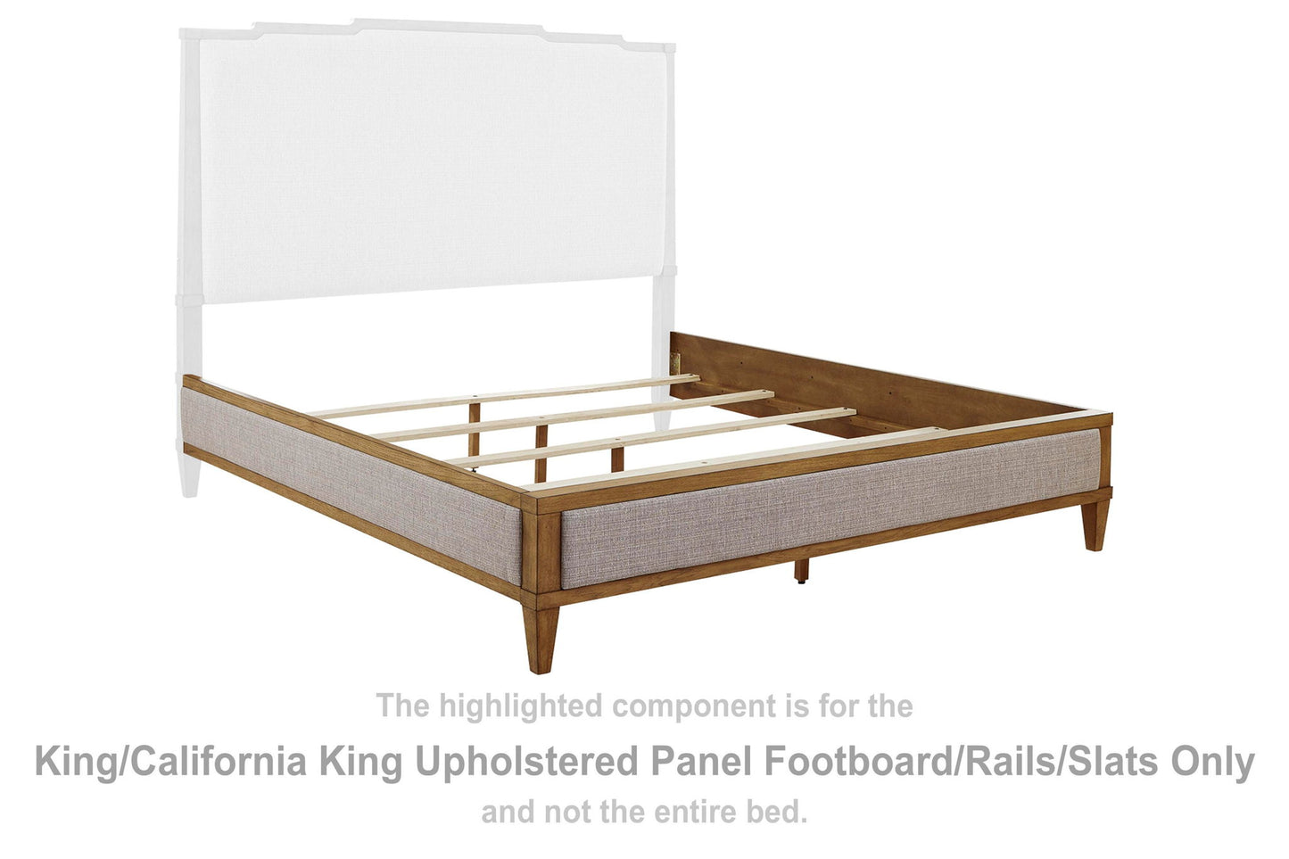 Sharlance - King/California King Upholstered Panel Footboard with Slats - Green / Brown
