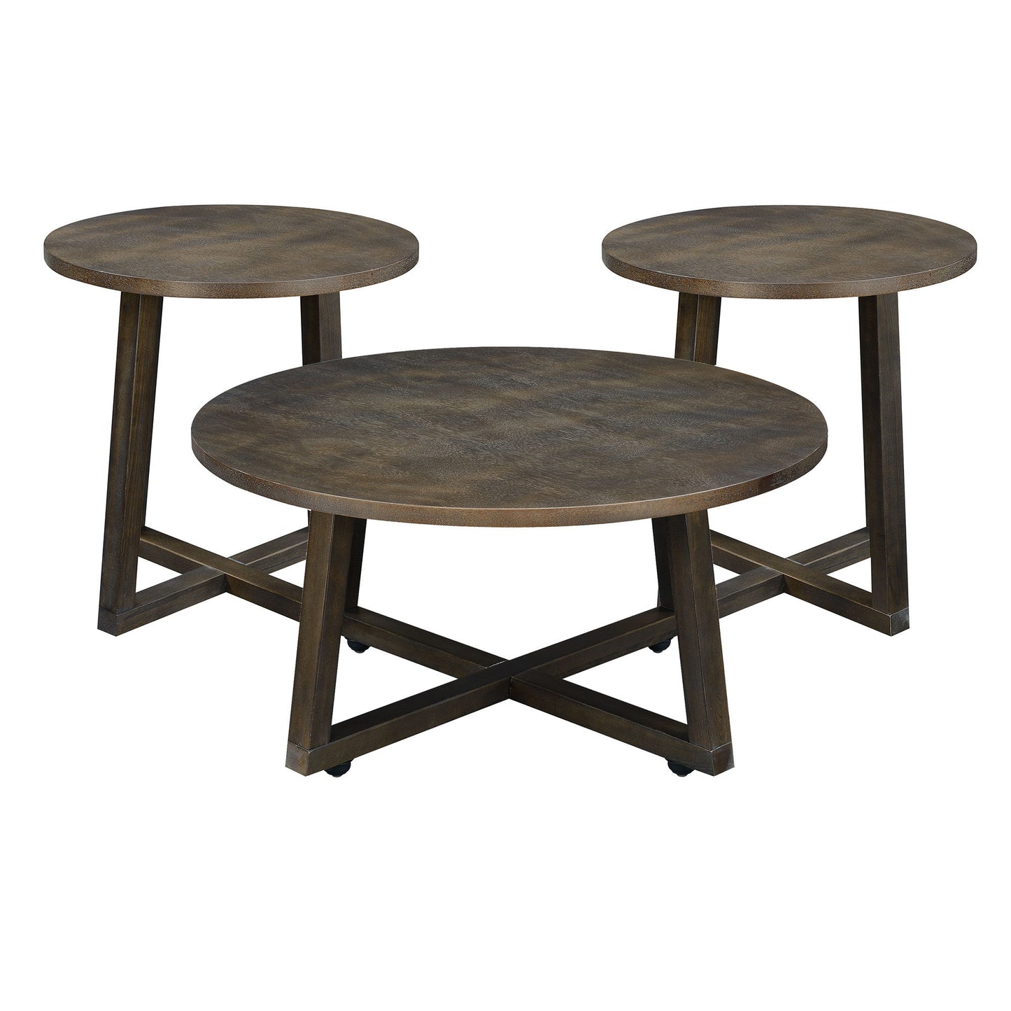 Industrial - 3 Piece Occasional Table Set - Brown