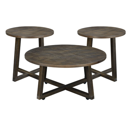 Industrial - 3 Piece Occasional Table Set - Brown
