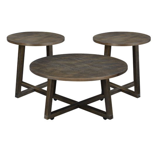 Industrial - 3 Piece Occasional Table Set - Brown