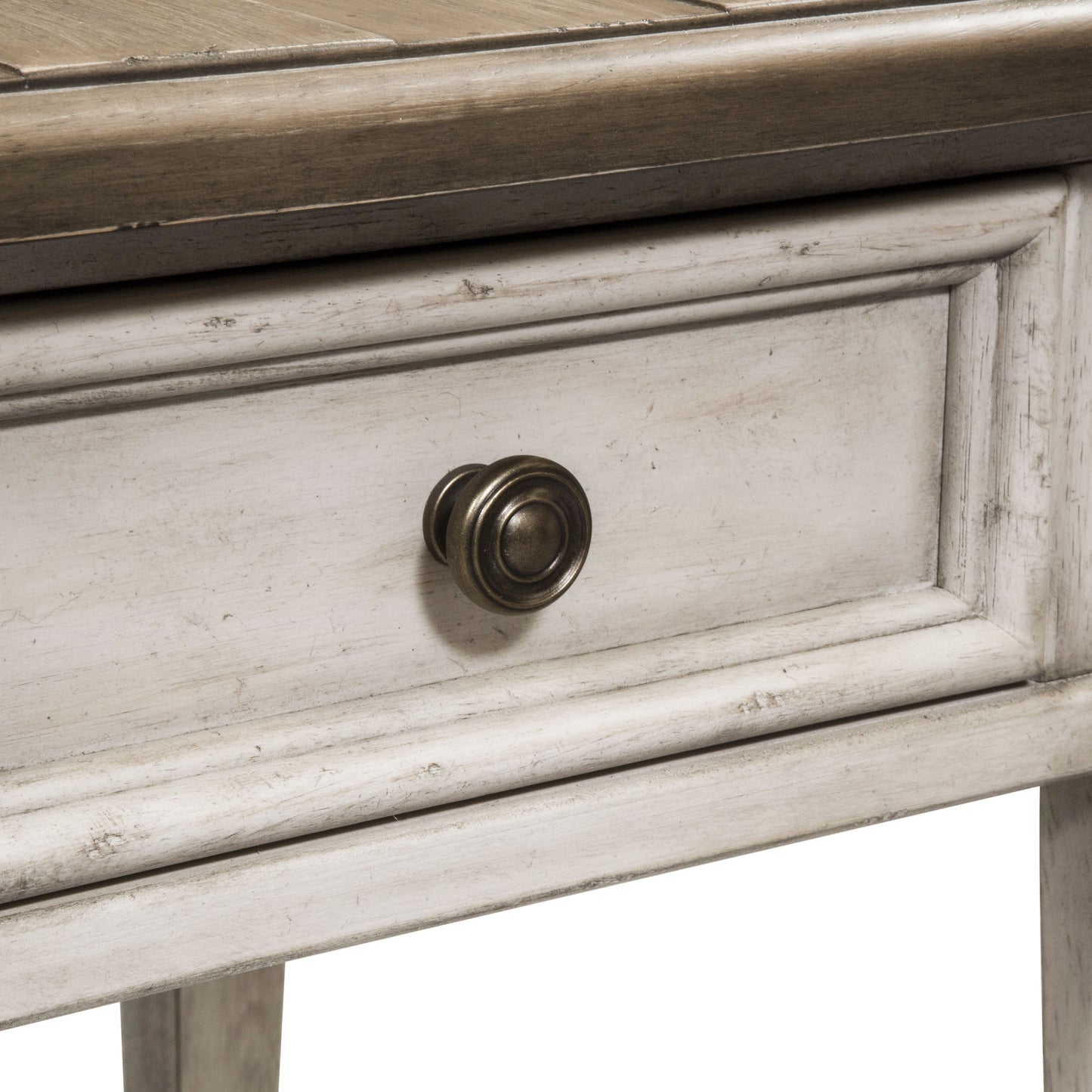 Heartland - Drawer End Table - Antique White / Tobacco Tops