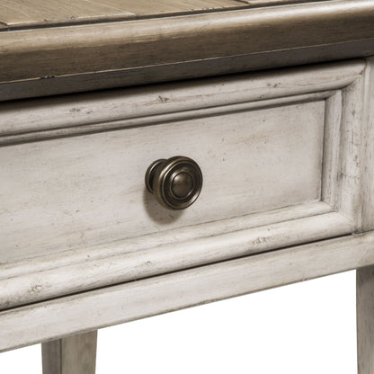 Heartland - Drawer End Table - Antique White / Tobacco Tops