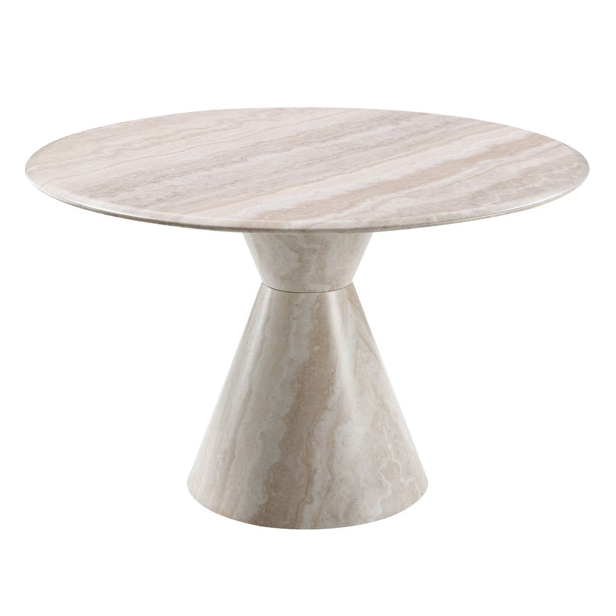 Ogin - Round Dining Table - Marble Print & Natural
