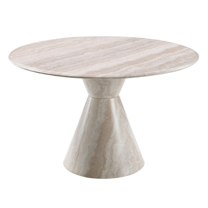 Ogin - Round Dining Table - Marble Print & Natural