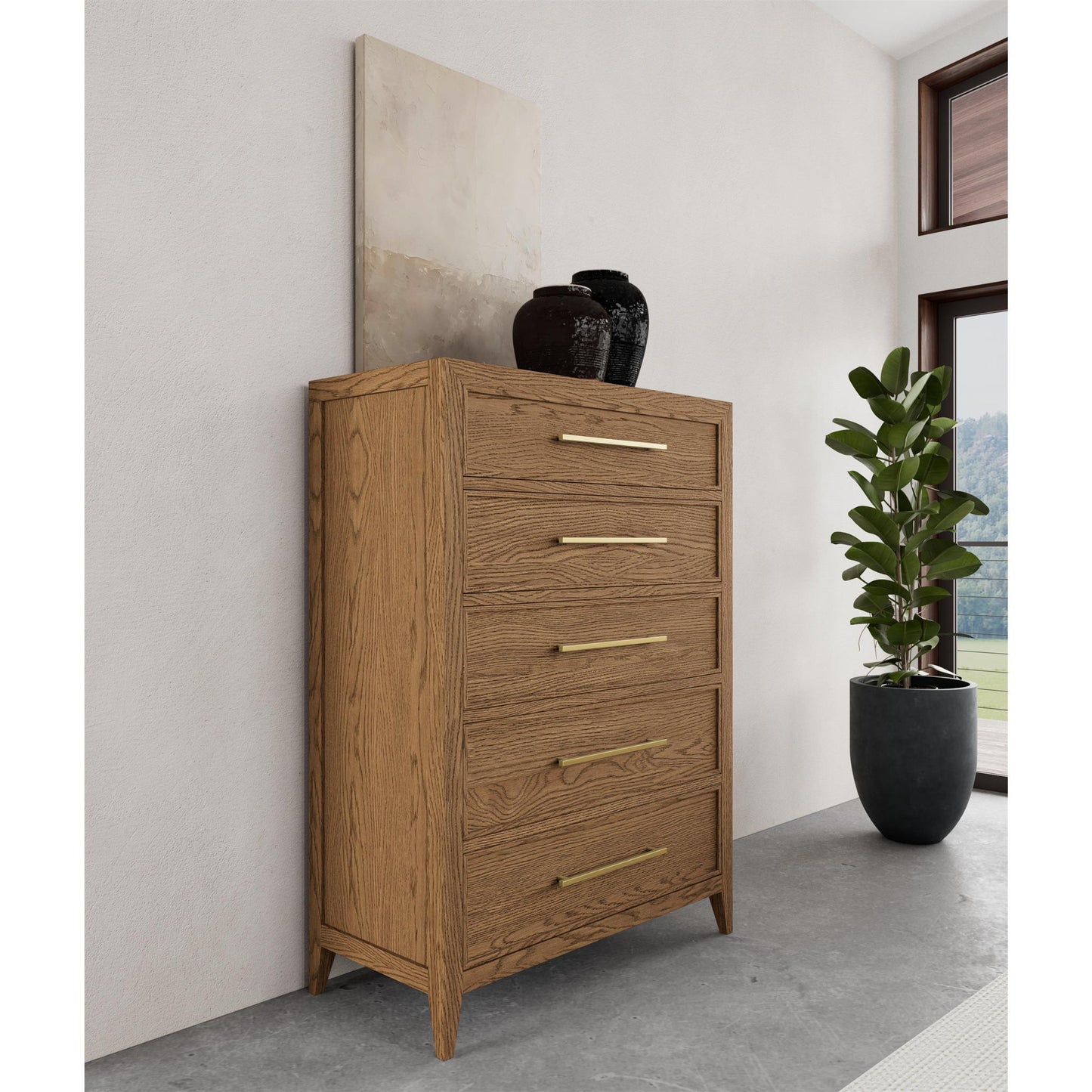 Halbrooke - 5 Drawer Chest - Light Brown
