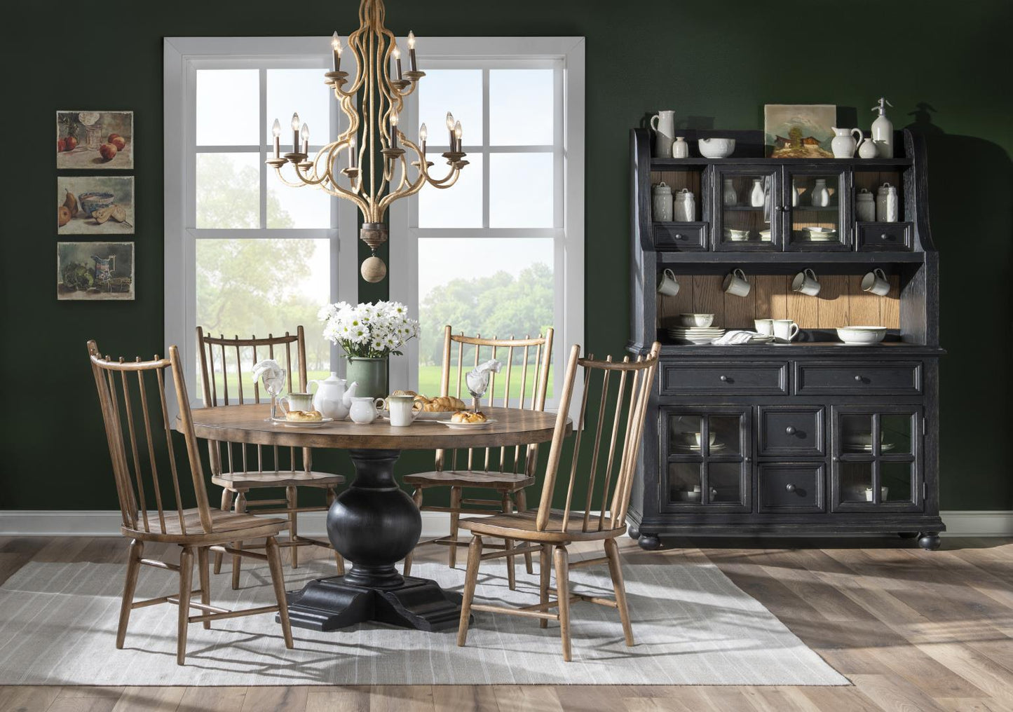 Vintage Market - Spindle Back Side Chair (Set of 2) - Barnwood Oak