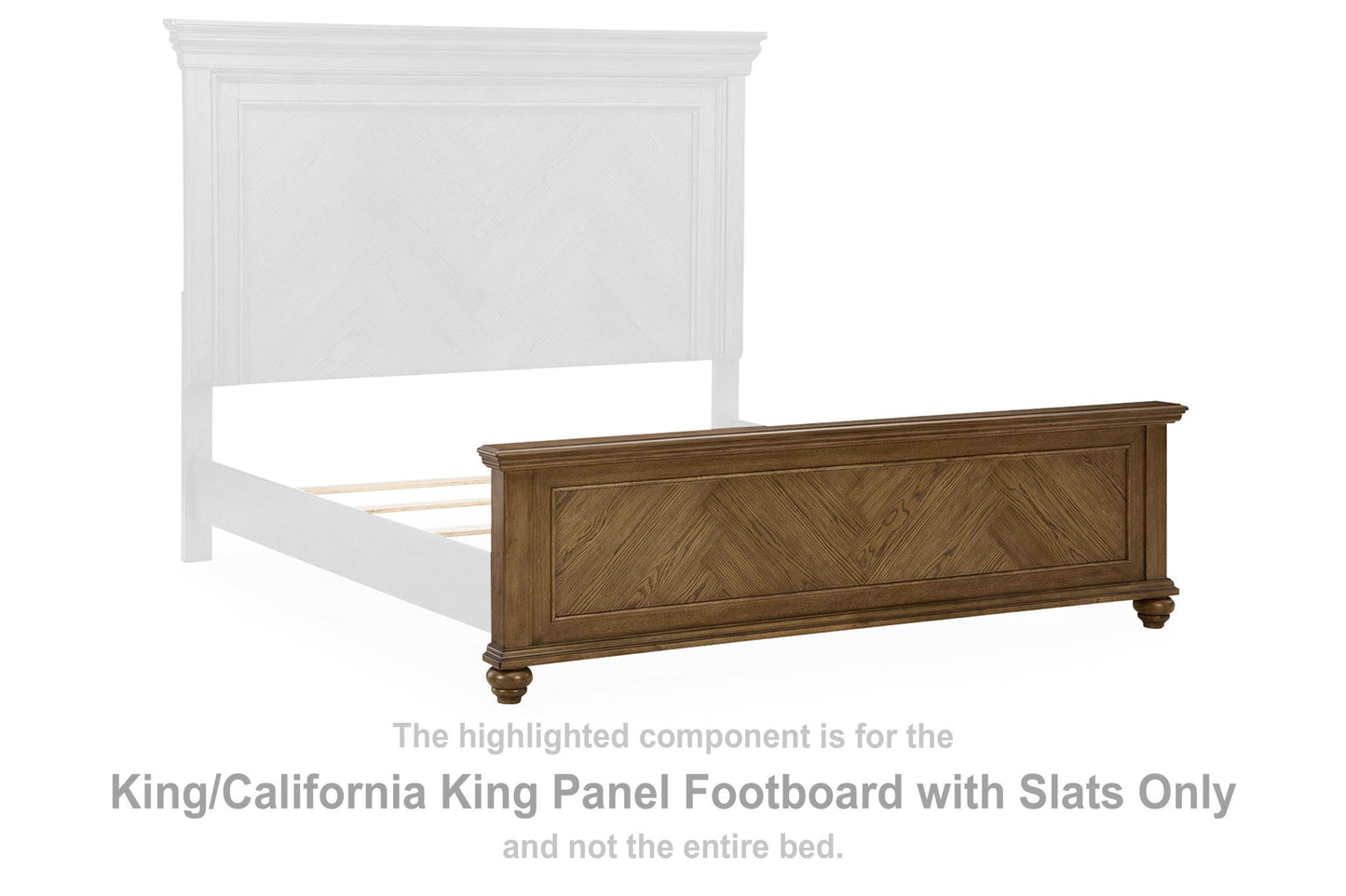 Karallin - King/California King Panel Footboard With Slats - Medium Brown